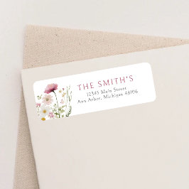 Etiqueta Pink Baby In Bloom Floral Shower Return Address