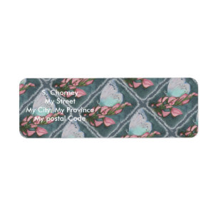 Etiqueta PINK E BLUE BUTTERFLY Return Address (Endereço de