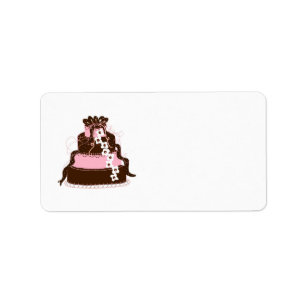 Etiqueta Pink Elegante e Bolo de Chocolate