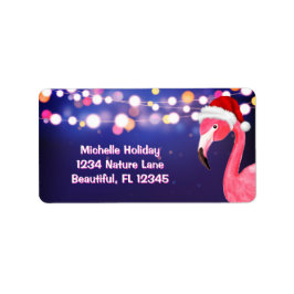 Etiqueta Pink Flamingo Tropical Beach