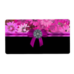Etiqueta Pink floral personalizado