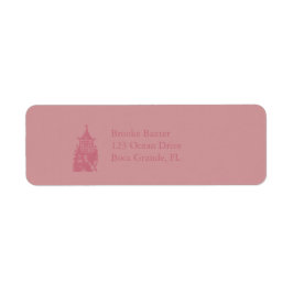 Etiqueta Pink Floral Watercolor Wedding Address Labels