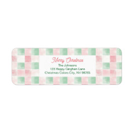 Etiqueta Pink Green Retro Patterno Natal