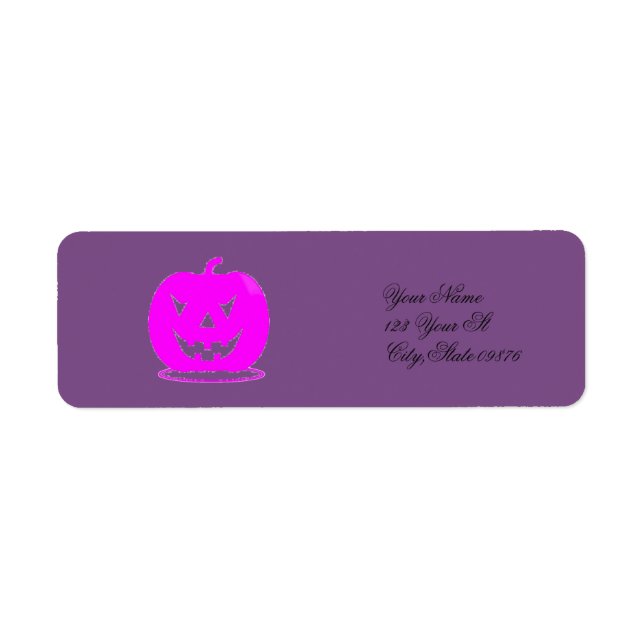 Etiqueta Pink Jack o'lantern Halloween Thunder_Cove (Frente)