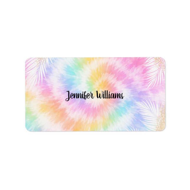 Etiqueta Pink Pastel Tie Dye Girly Chic                     (Frente)