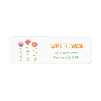Etiqueta Pintagem de Portas Cudas com Flores de Aquarela