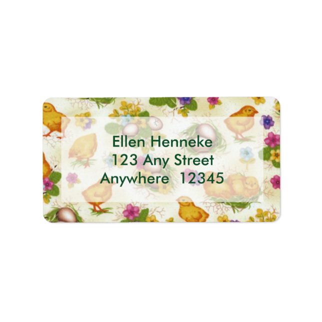 Etiqueta Pintinhos e Ovos de Páscoa (Frente)