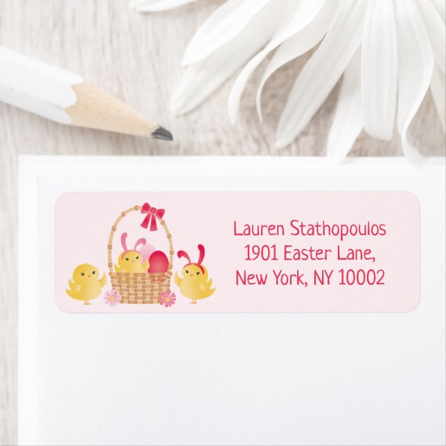 Etiqueta Pintinhos Felzs pascoa Rosa (Insitu)