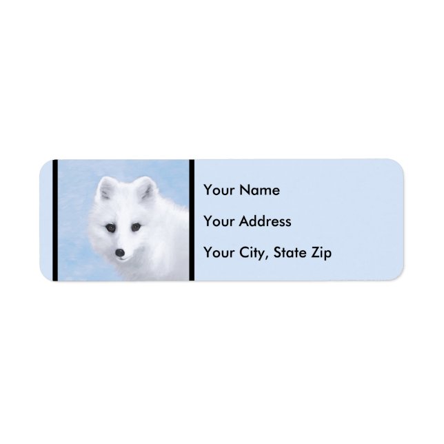 Etiqueta Pintura da Raposa Árctica - Arte original sobre a  (Frente)