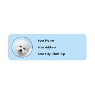 Etiqueta Pintura de Bichon Frise - Arte de Cachorro Origina