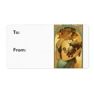 Etiqueta Pintura de Fruta Alphonse Mucha
