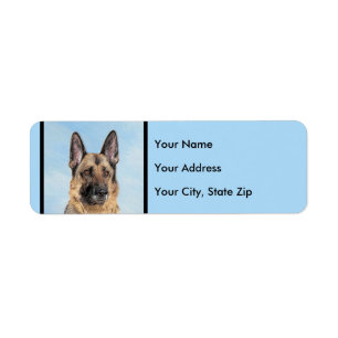 Etiqueta Pintura de German shepherd - Arte de Cachorro Orig