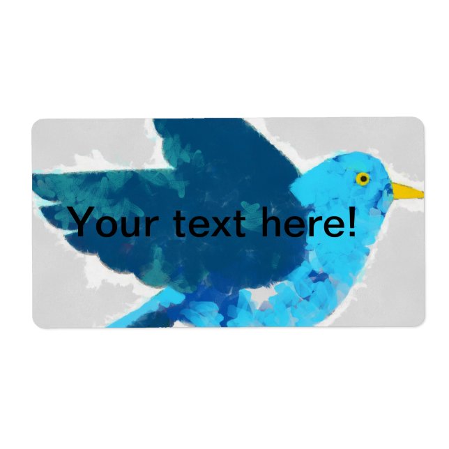 Etiqueta Pintura de pássaros azuis (Frente)