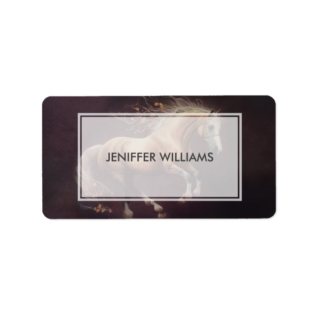 Etiqueta Pintura De Pastel De Cavalo Corrente (Frente)