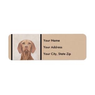 Etiqueta Pintura de Vizsla - arte original bonito do cão