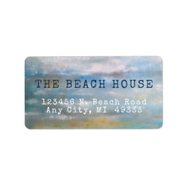 Etiqueta Pintura do Oceano Costeiro de abstrato Beach