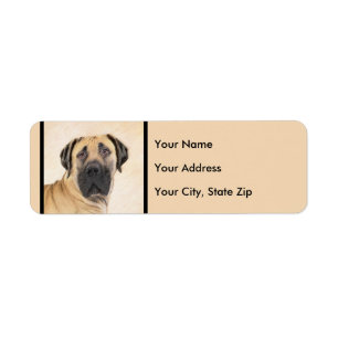 Etiqueta Pintura em Boerboel - Arte Cachorra Original