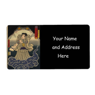 Etiqueta Pintura japonesa antiga do sapo gigante