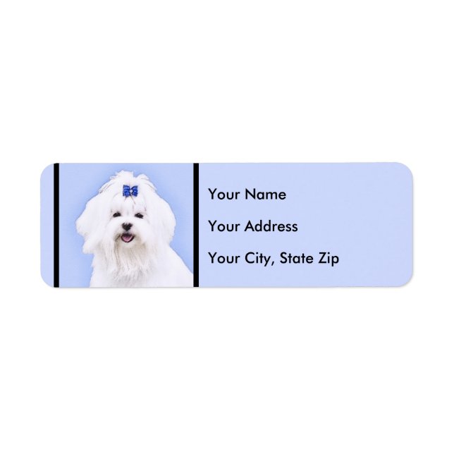 Etiqueta Pintura Maltesa - Arte Cachorra Original (Frente)