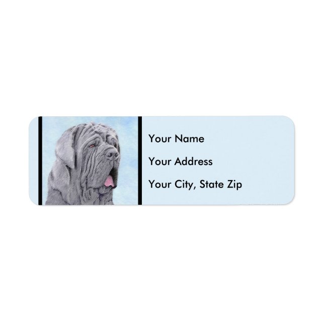 Etiqueta Pintura Mastiff Neopolita - Arte Canina Original (Frente)