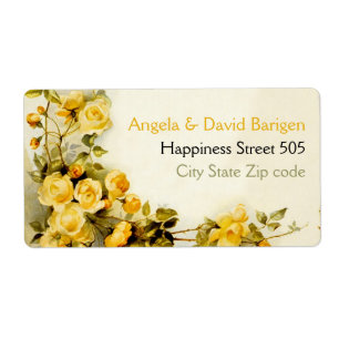 Etiqueta Pintura romântica da Vintage do casamento rosa