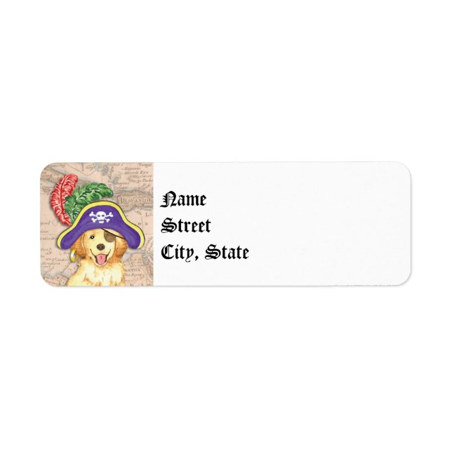Etiqueta Pirata do ouro Retriever (Frente)