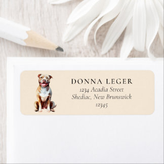 Etiqueta Pit Bull Dog Address