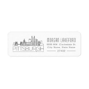 Etiqueta Pittsburgh, Pennsylvania Stylized Skyline