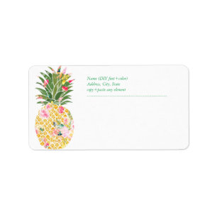 Etiqueta PixDezines Aloha Pineapple+Floral