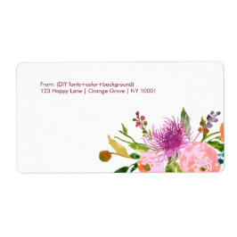 Etiqueta PixDezines Aquarela floral/ranunculus/DIYcolor