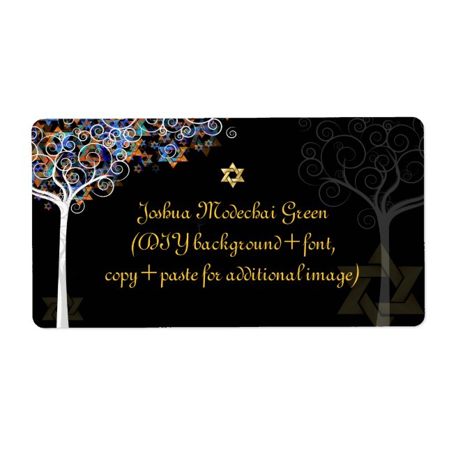 Etiqueta PixDezines árvore da vida/mitzvah (Frente)