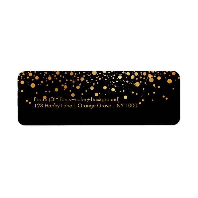 Etiqueta PixDezines deslumbrada com ouro/fundo de fotos (Frente)