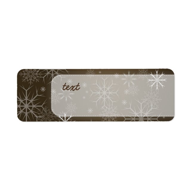 Etiqueta PixDezines Flocos de Neve Branco + Mocha (Frente)