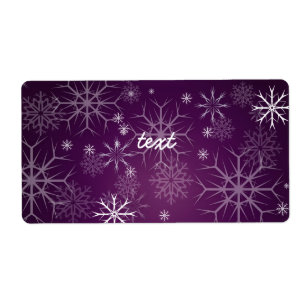 Etiqueta PixDezines Flocos de Neve Branco + roxo