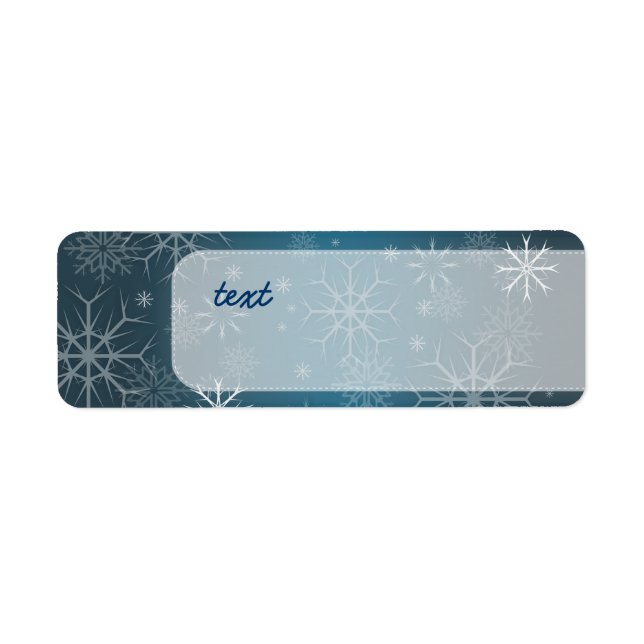 Etiqueta PixDezines Flocos de Neve Branco + Teal (Frente)