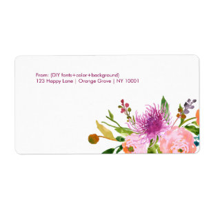 Etiqueta PixDezines floral aquarela/ranunculus/DIYcolor