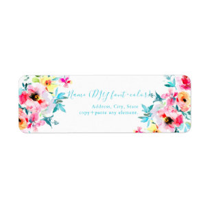 Etiqueta PixDezines Floral Watercolor, Rosas