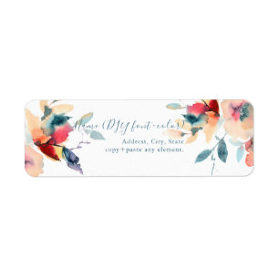 Etiqueta PixDezines Floral Watercolor, Rosas