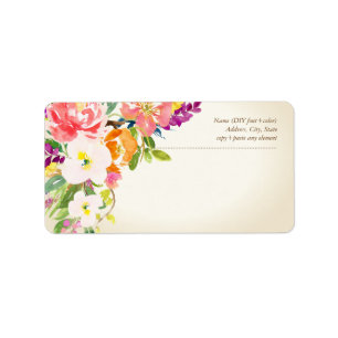 Etiqueta PixDezines Floral Watercolor/Vintage