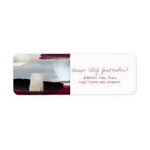 Etiqueta PixDezines Moderna Arte, Watercolor Silver Burgund