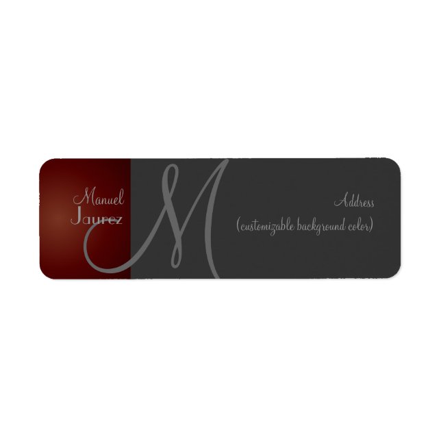 Etiqueta PixDezines Monograma Rótulo em cor retrógrada (Frente)