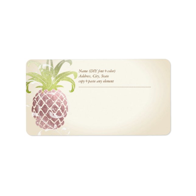 Etiqueta PixDezines Pineapple/Faux Rosa Dourado (Frente)