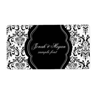 Etiqueta PixDezines Rossi Damask/DIY/black+white