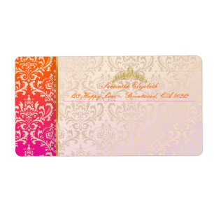 Etiqueta PixDezines rossi damask+tiara