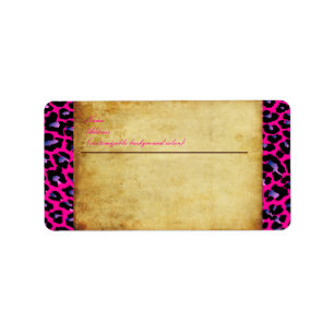 Etiqueta PixDezines vintage guepardo roxo/cor seca