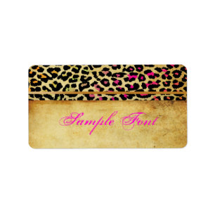Etiqueta PixDezines vintage safari/leopardo-arco-íris