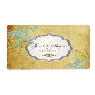 Etiqueta PixDezines vintage starfish+4 opções de rótulo