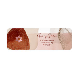 Etiqueta PixDezines Watercolor Blush Terra Cotta Abstrato