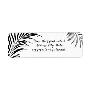 Etiqueta PixDezines Watercolor Foliage Palm, Verde Negro