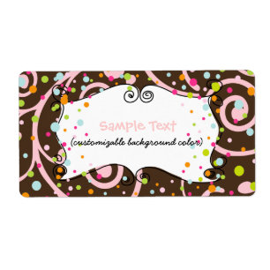 Etiqueta PixDezines Whimsy, chocolate rosa, cupcakes